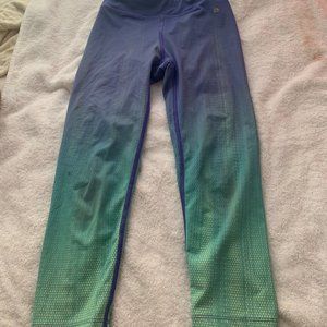 cropped ombre purple to lime green